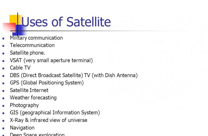 Satellites Communication Applications and Uses.